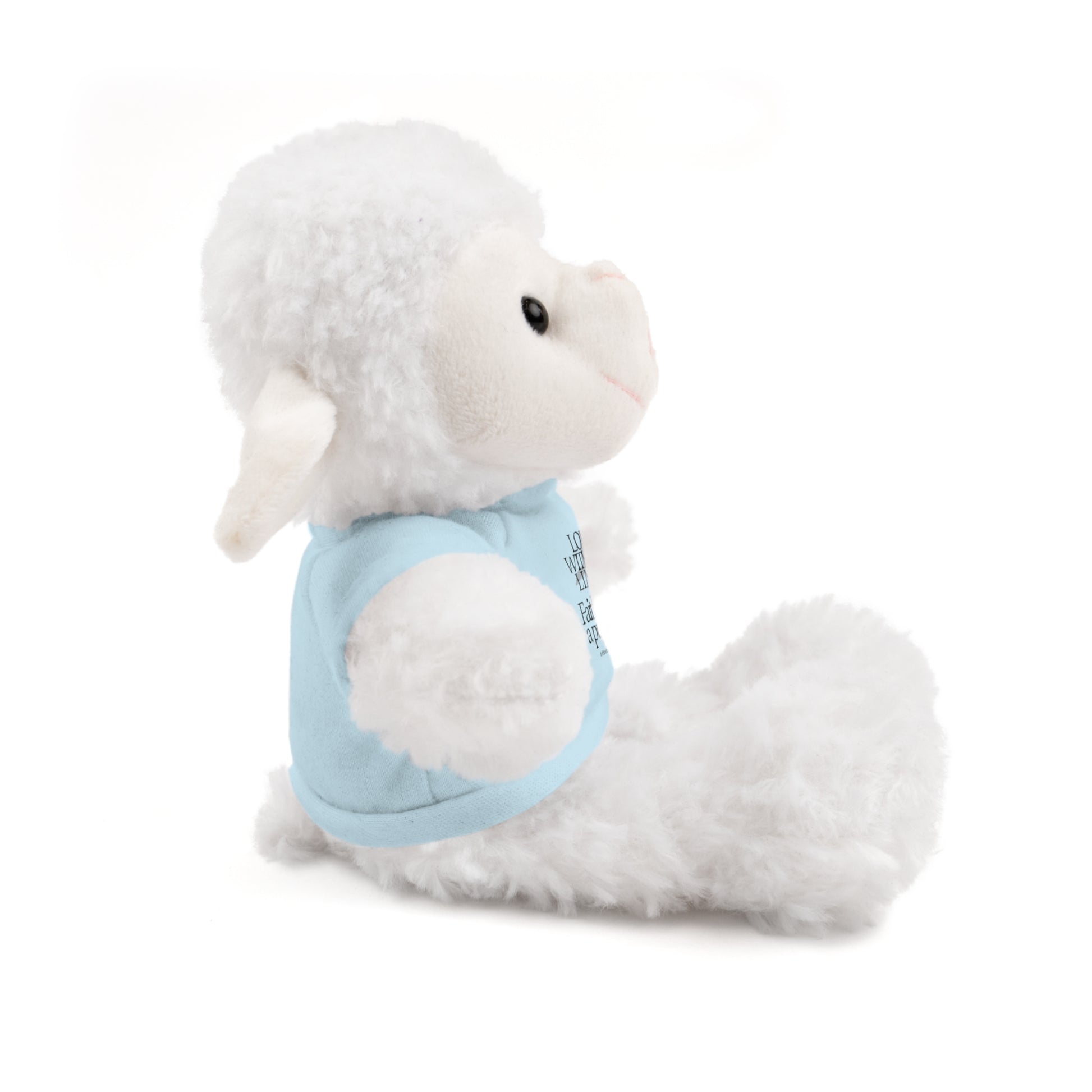 Stuffed Animal Toy with Inspirational Tee, Cuddle Buddy Gift, Faithful Teddy Bear, Nursery Decor, Children’s Adventure Companion