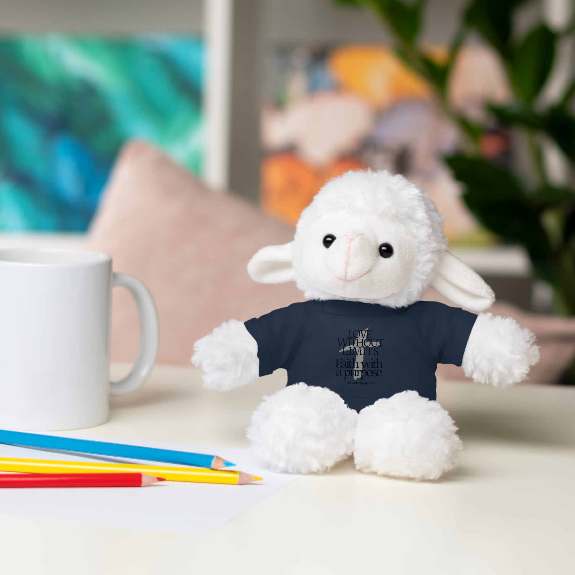 Stuffed Animal Toy with Inspirational Tee, Cuddle Buddy Gift, Faithful Teddy Bear, Nursery Decor, Children’s Adventure Companion