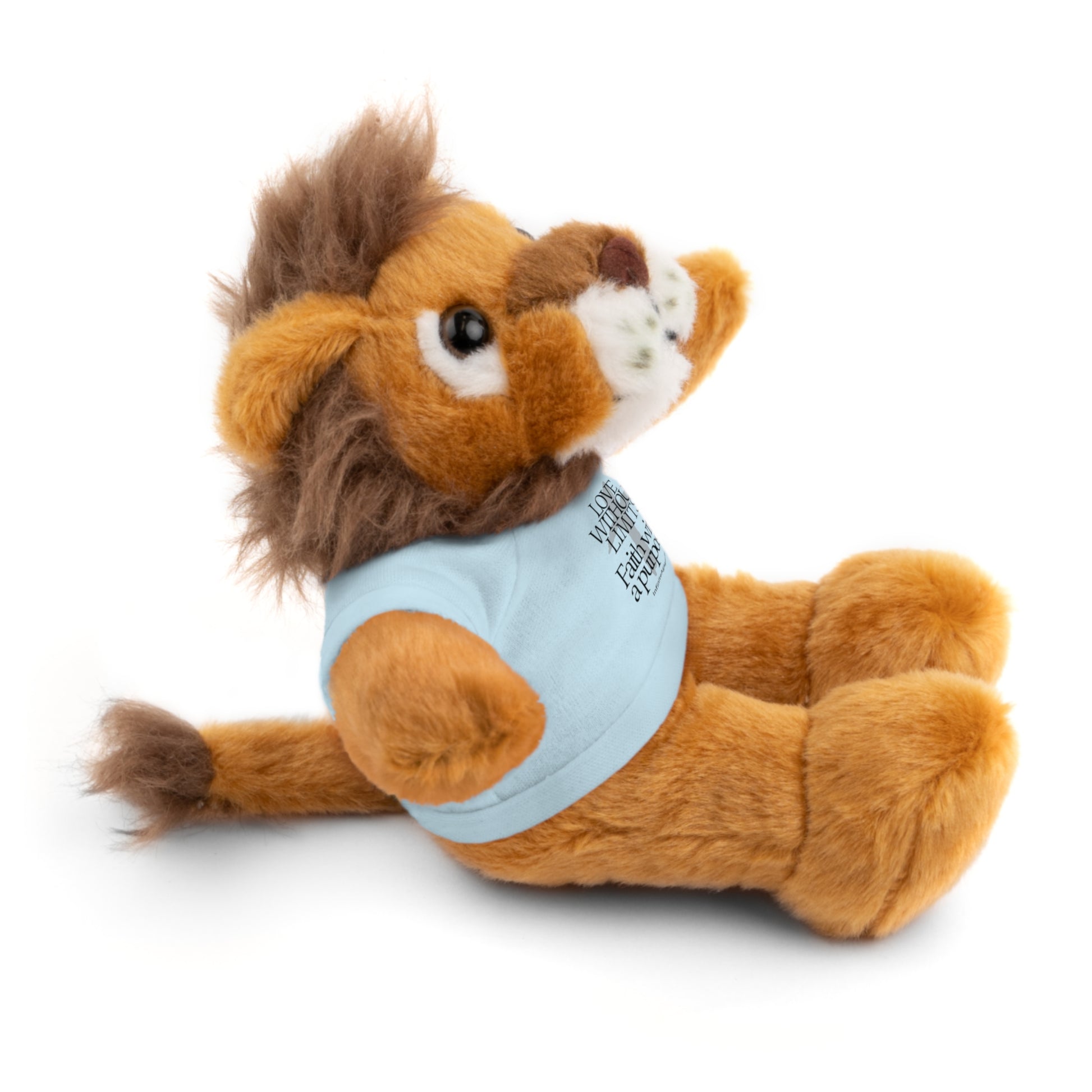 Stuffed Animal Toy with Inspirational Tee, Cuddle Buddy Gift, Faithful Teddy Bear, Nursery Decor, Children’s Adventure Companion