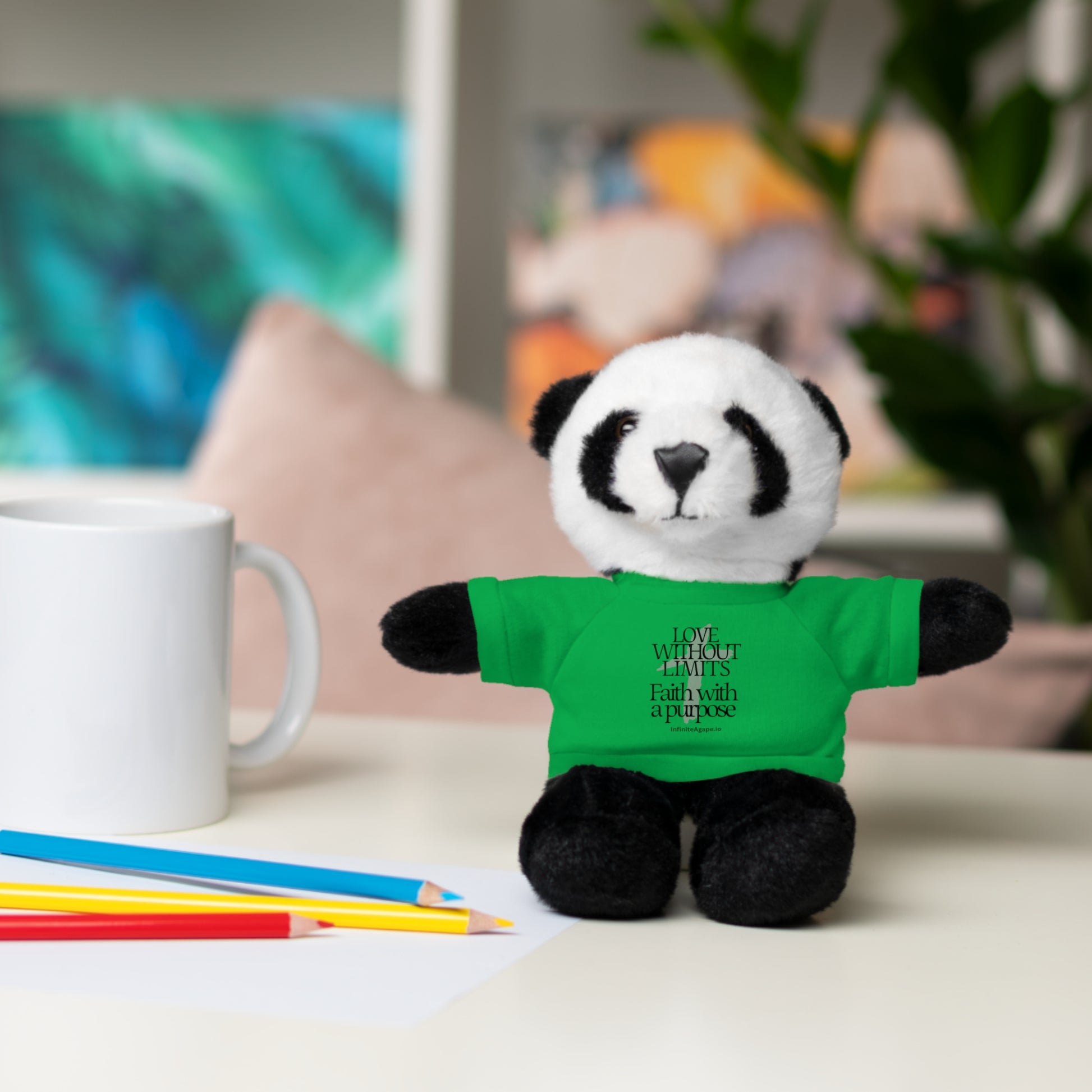 Stuffed Animal Toy with Inspirational Tee, Cuddle Buddy Gift, Faithful Teddy Bear, Nursery Decor, Children’s Adventure Companion