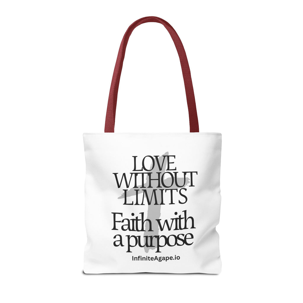 Faith-Inspired Tote Bag for Everyday Use, Love Without Limits Bag, Inspirational Gift, Christian Tote, Perfect for Shopping