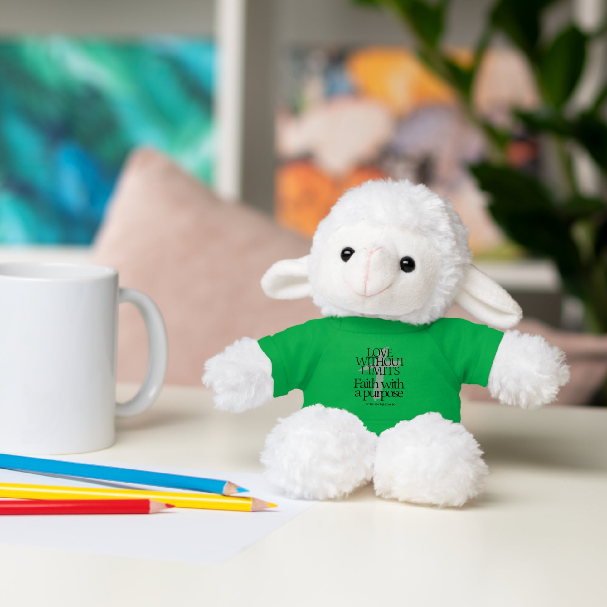 Stuffed Animal Toy with Inspirational Tee, Cuddle Buddy Gift, Faithful Teddy Bear, Nursery Decor, Children’s Adventure Companion
