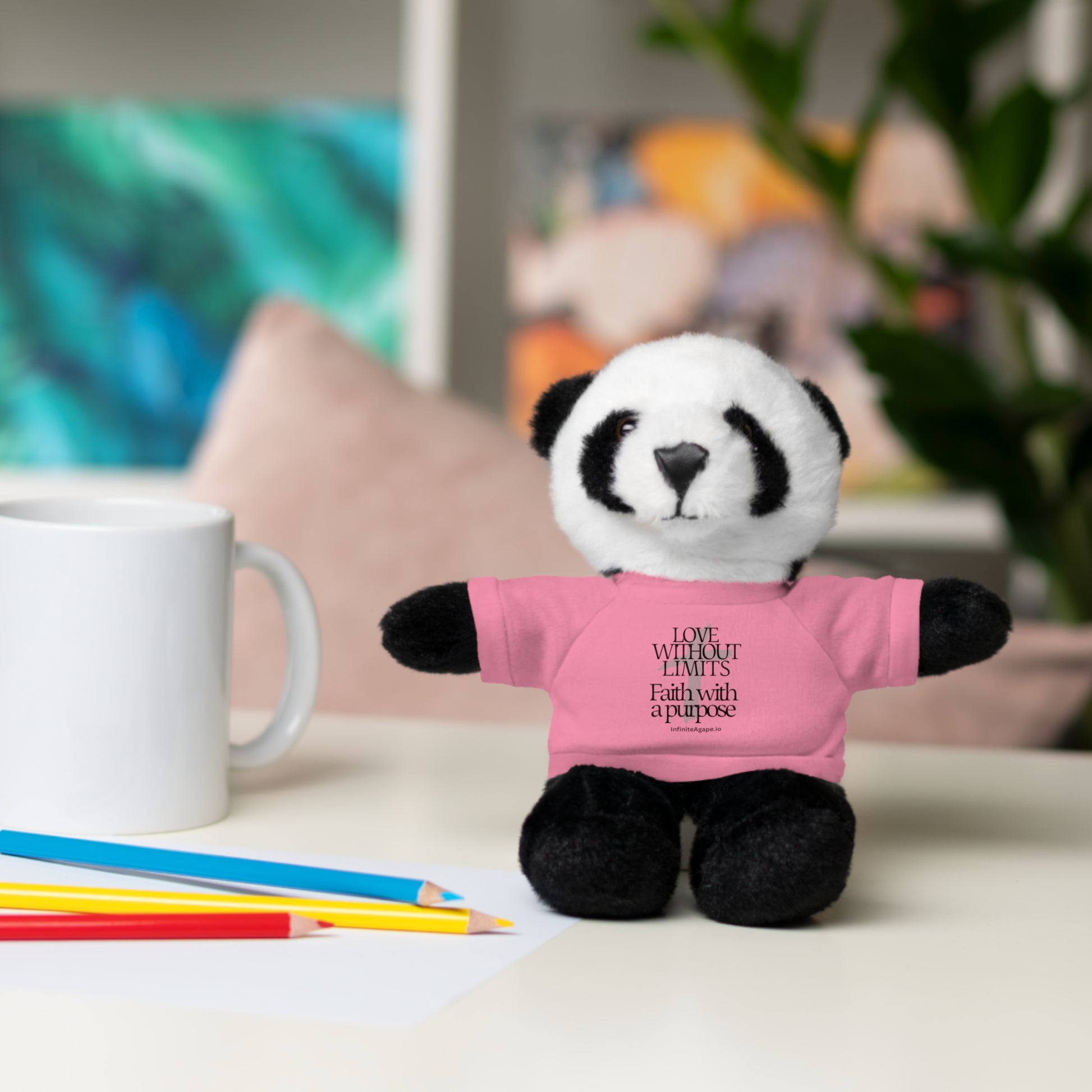 Stuffed Animal Toy with Inspirational Tee, Cuddle Buddy Gift, Faithful Teddy Bear, Nursery Decor, Children’s Adventure Companion