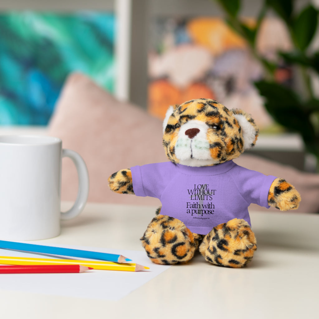 Stuffed Animal Toy with Inspirational Tee, Cuddle Buddy Gift, Faithful Teddy Bear, Nursery Decor, Children’s Adventure Companion