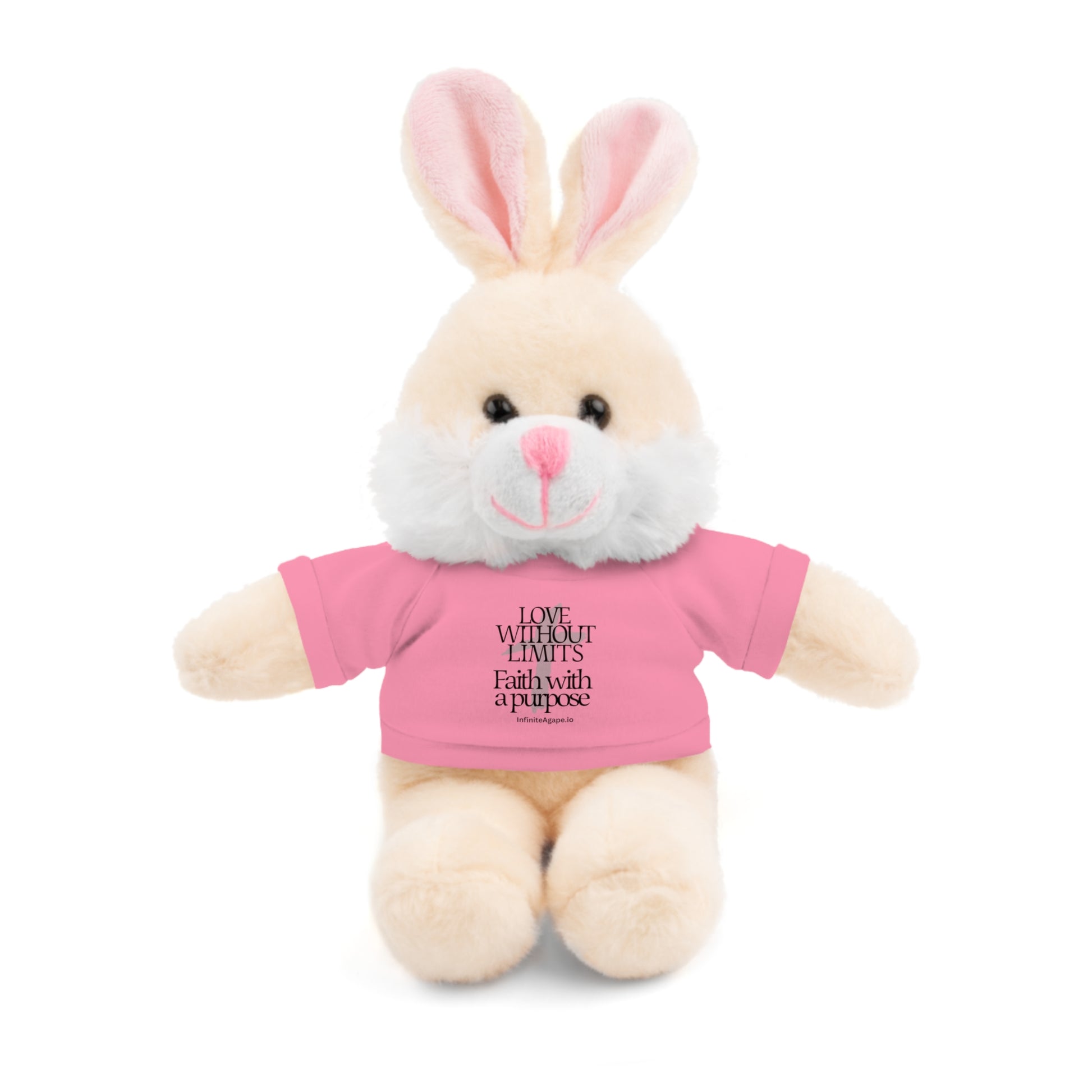 Stuffed Animal Toy with Inspirational Tee, Cuddle Buddy Gift, Faithful Teddy Bear, Nursery Decor, Children’s Adventure Companion