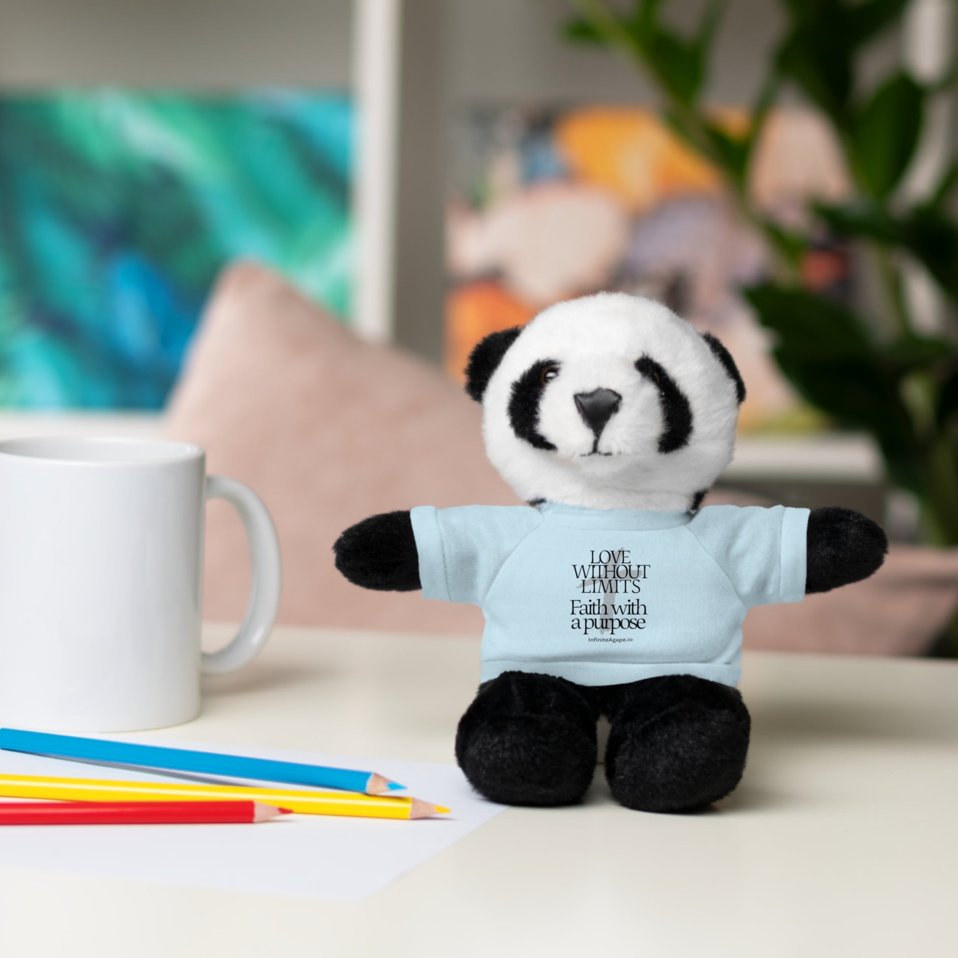 Stuffed Animal Toy with Inspirational Tee, Cuddle Buddy Gift, Faithful Teddy Bear, Nursery Decor, Children’s Adventure Companion
