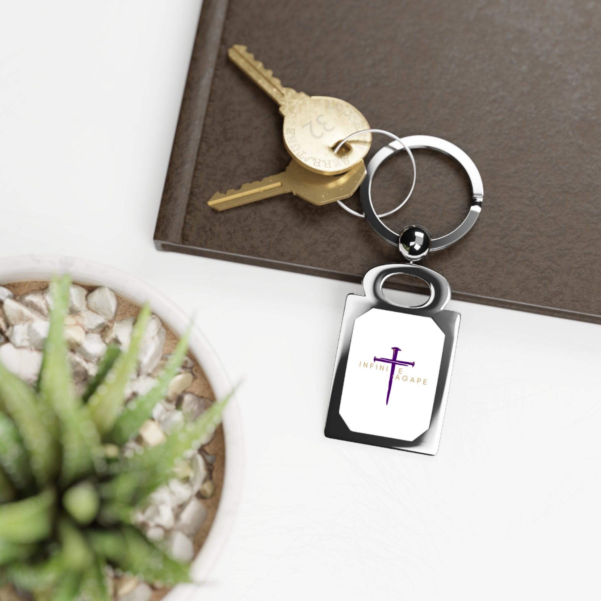 Personalized Rectangle Photo Keyring - Customizable Keychain for Memories