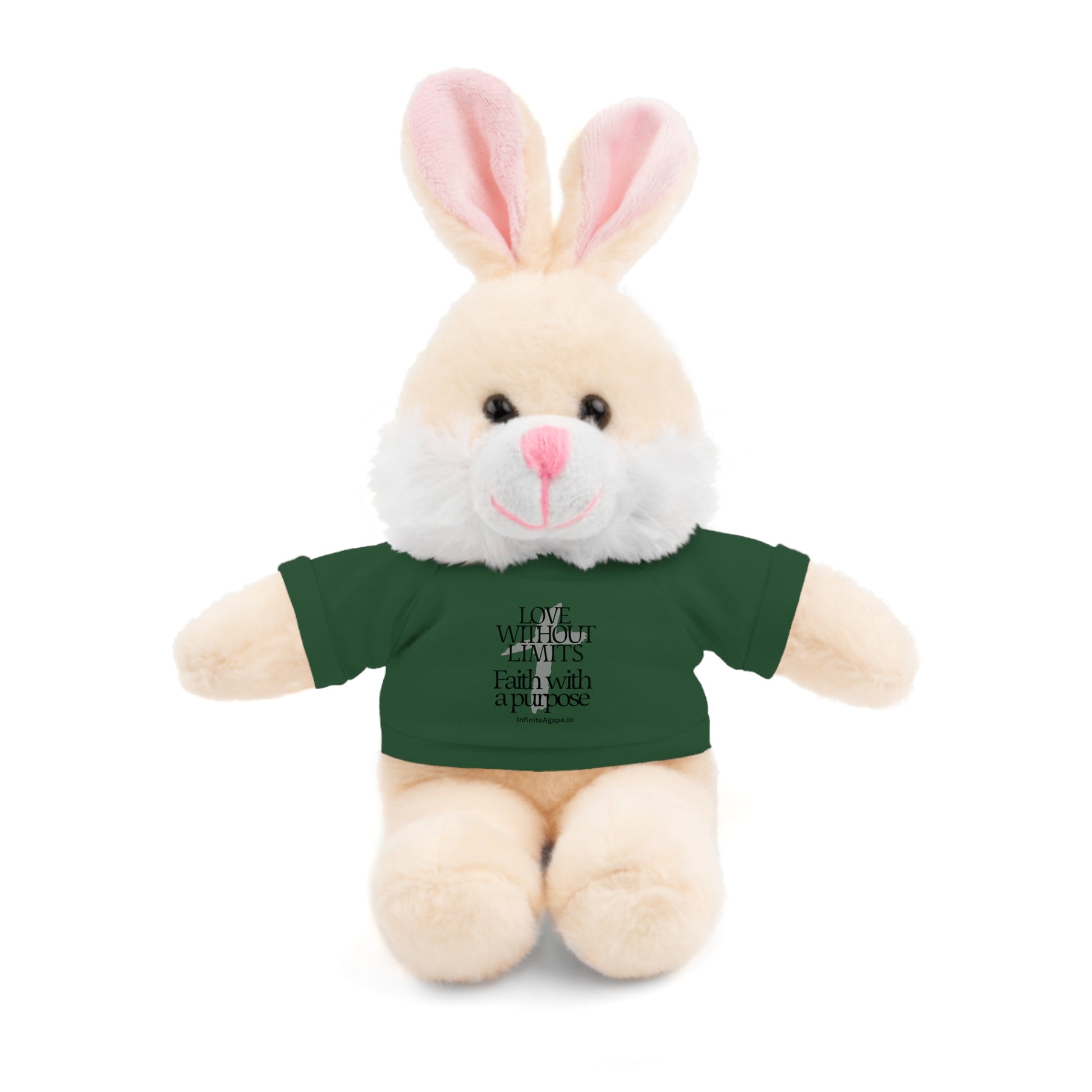 Stuffed Animal Toy with Inspirational Tee, Cuddle Buddy Gift, Faithful Teddy Bear, Nursery Decor, Children’s Adventure Companion