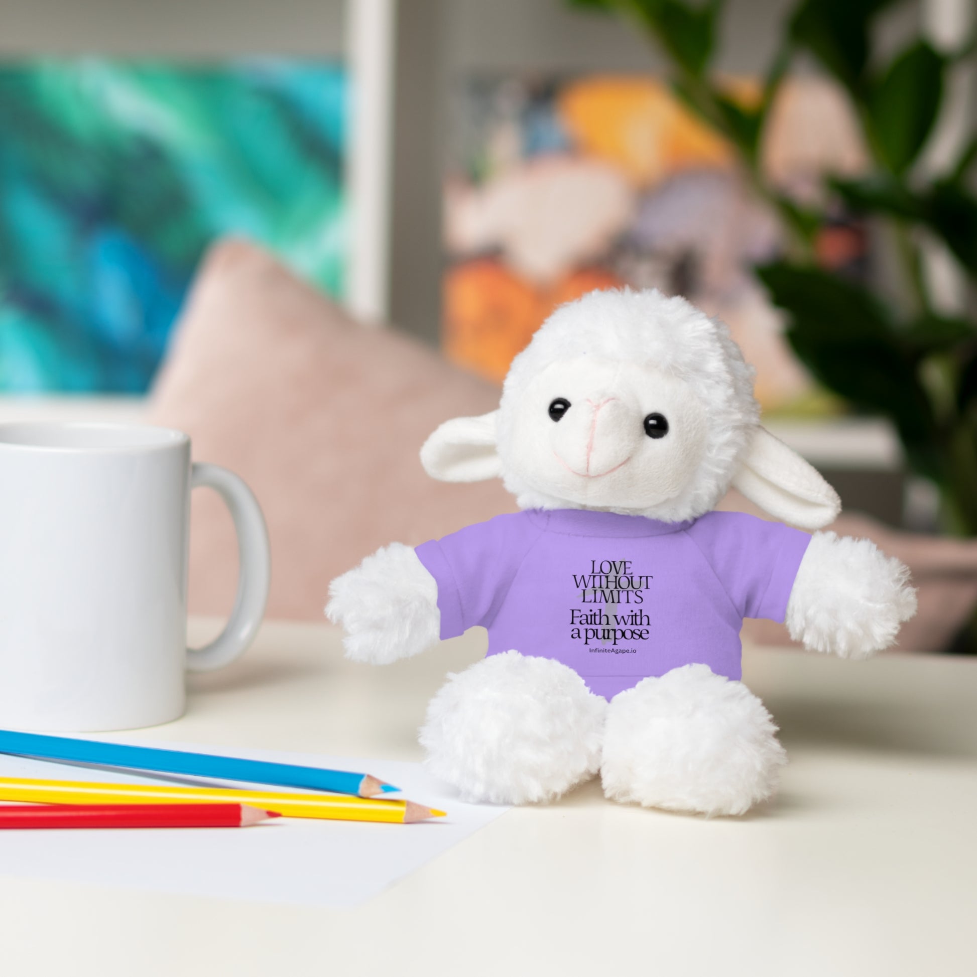 Stuffed Animal Toy with Inspirational Tee, Cuddle Buddy Gift, Faithful Teddy Bear, Nursery Decor, Children’s Adventure Companion