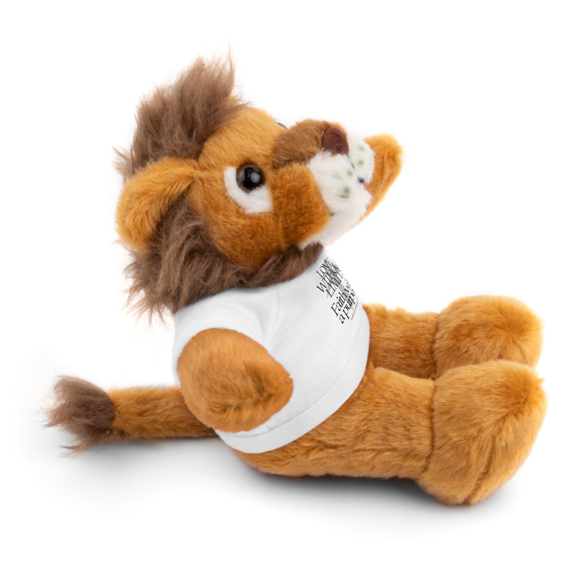 Stuffed Animal Toy with Inspirational Tee, Cuddle Buddy Gift, Faithful Teddy Bear, Nursery Decor, Children’s Adventure Companion
