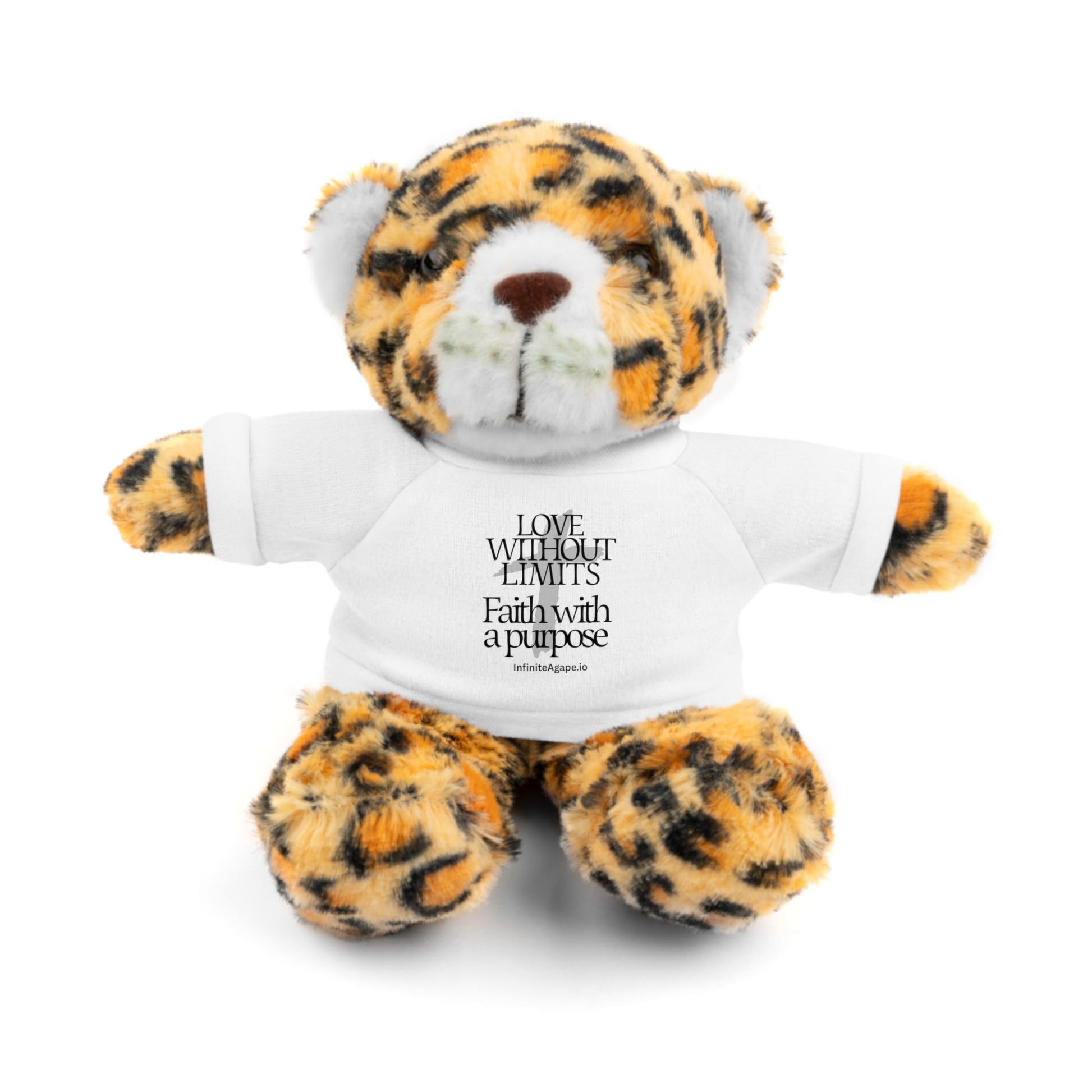 Stuffed Animal Toy with Inspirational Tee, Cuddle Buddy Gift, Faithful Teddy Bear, Nursery Decor, Children’s Adventure Companion