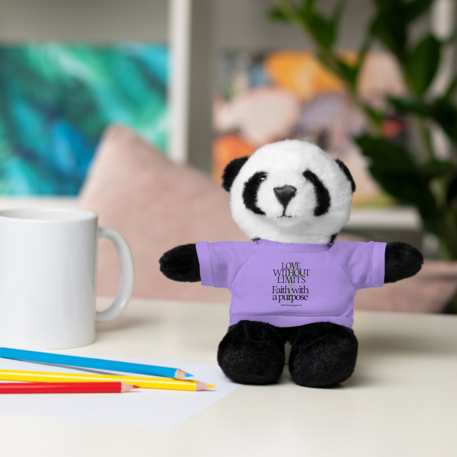 Stuffed Animal Toy with Inspirational Tee, Cuddle Buddy Gift, Faithful Teddy Bear, Nursery Decor, Children’s Adventure Companion