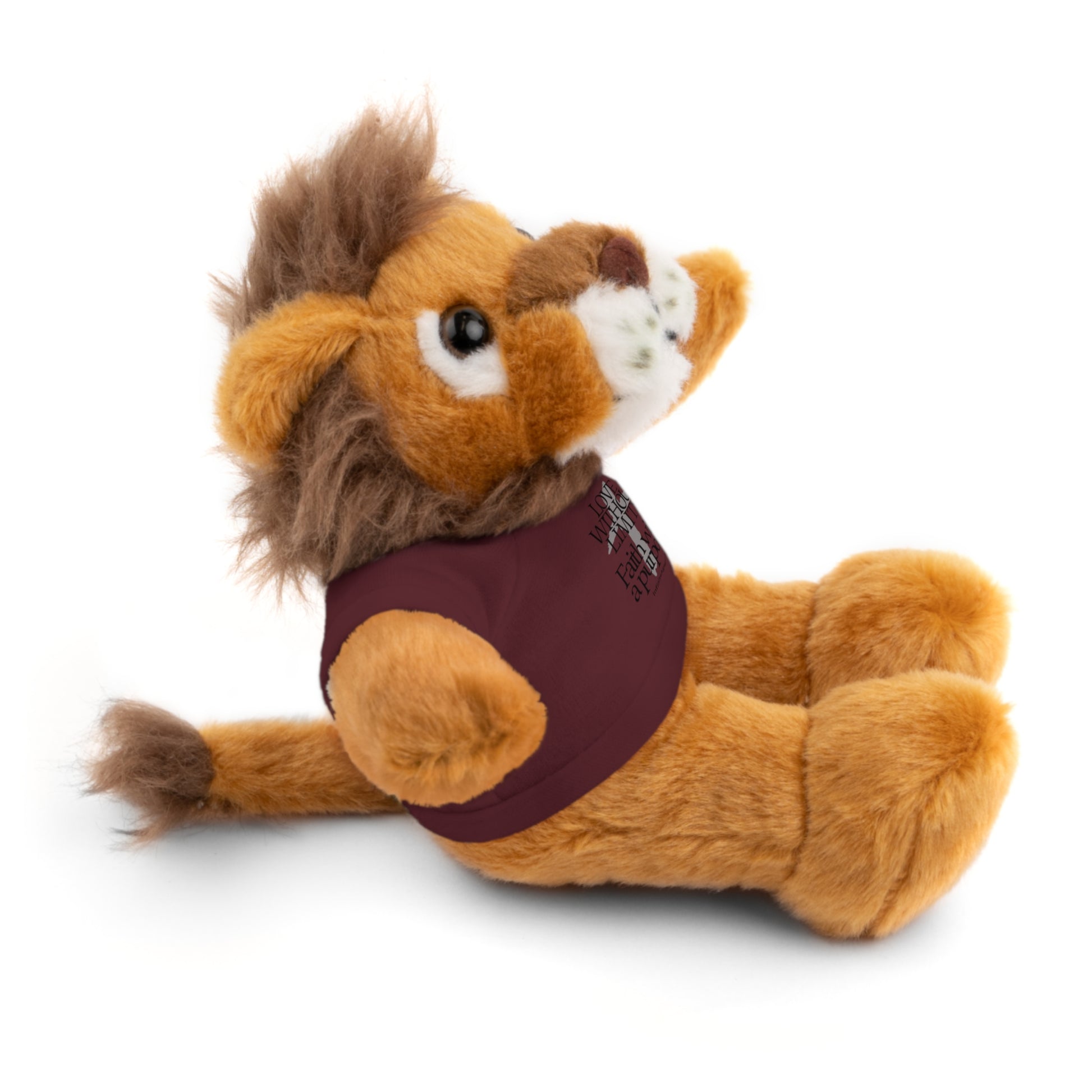Stuffed Animal Toy with Inspirational Tee, Cuddle Buddy Gift, Faithful Teddy Bear, Nursery Decor, Children’s Adventure Companion