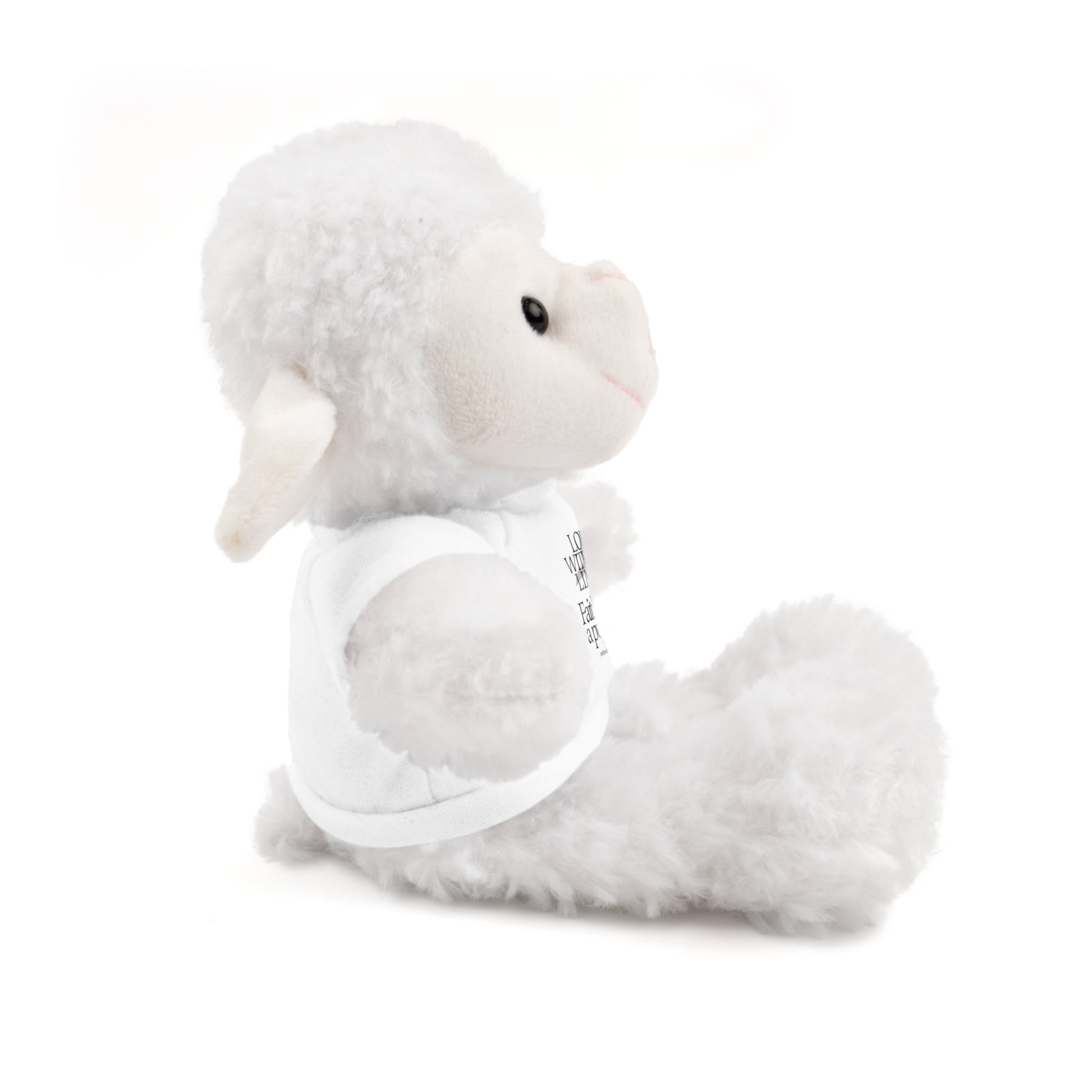 Stuffed Animal Toy with Inspirational Tee, Cuddle Buddy Gift, Faithful Teddy Bear, Nursery Decor, Children’s Adventure Companion