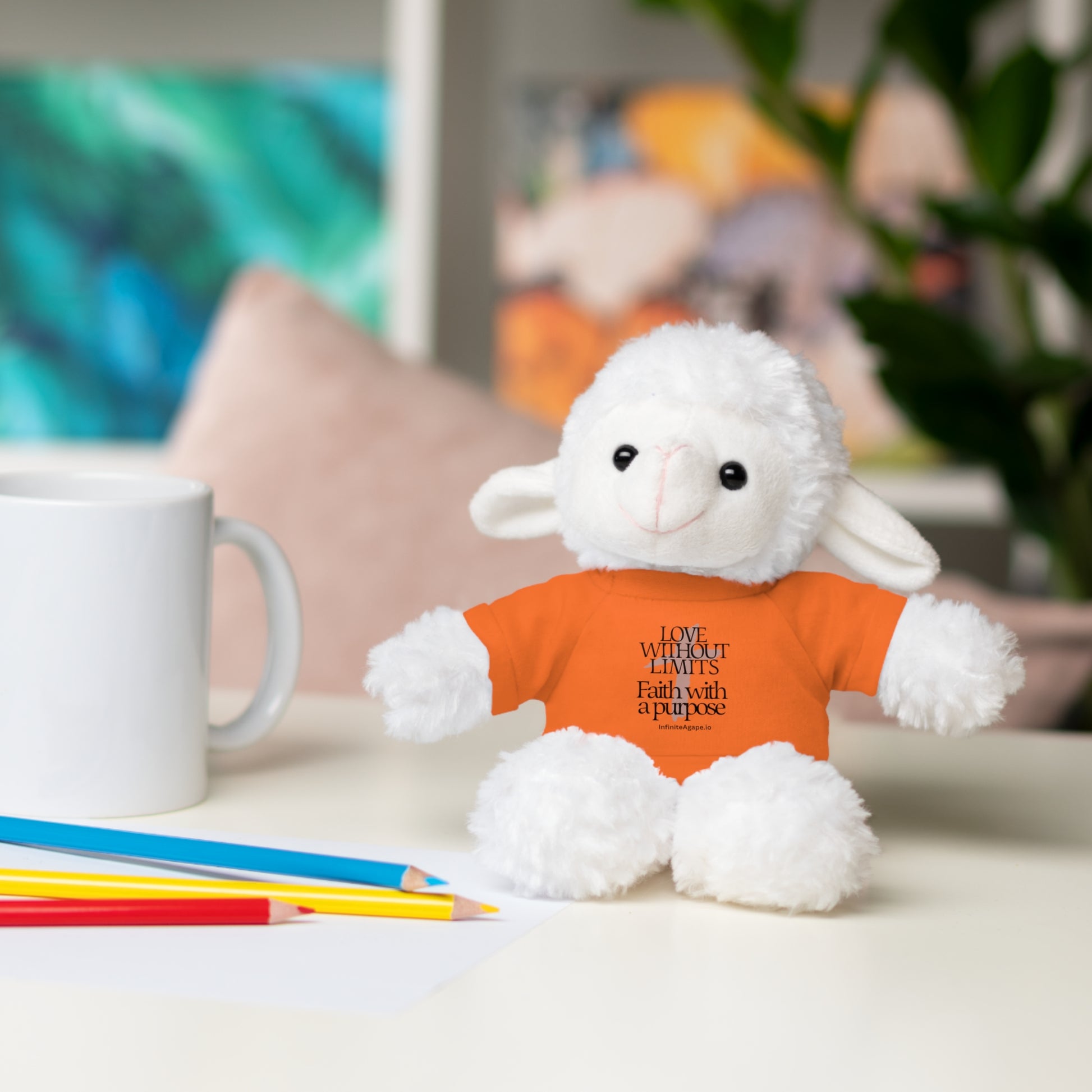 Stuffed Animal Toy with Inspirational Tee, Cuddle Buddy Gift, Faithful Teddy Bear, Nursery Decor, Children’s Adventure Companion