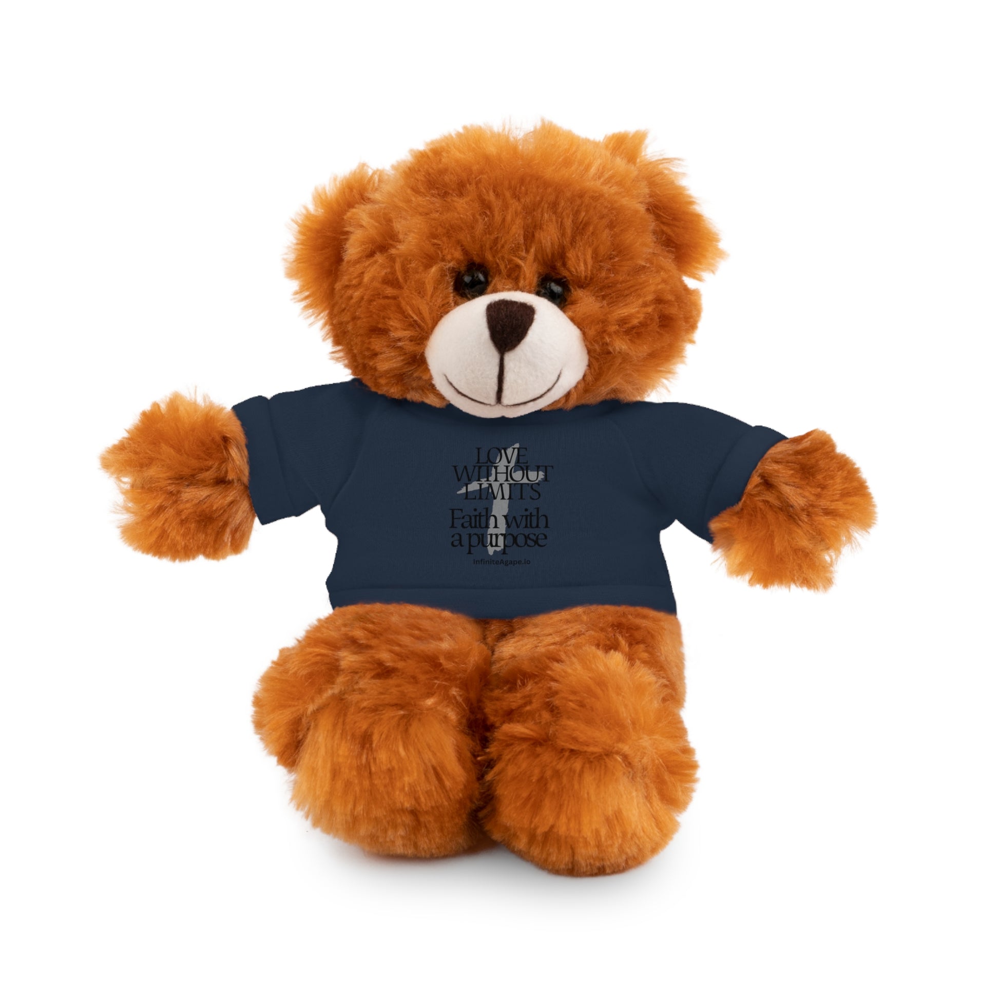 Stuffed Animal Toy with Inspirational Tee, Cuddle Buddy Gift, Faithful Teddy Bear, Nursery Decor, Children’s Adventure Companion