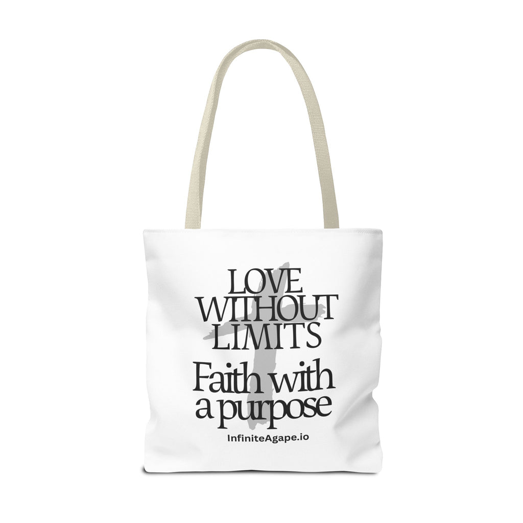 Faith-Inspired Tote Bag for Everyday Use, Love Without Limits Bag, Inspirational Gift, Christian Tote, Perfect for Shopping