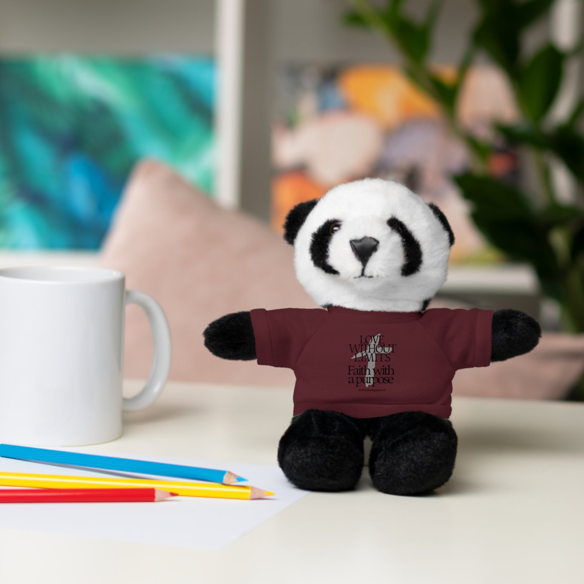Stuffed Animal Toy with Inspirational Tee, Cuddle Buddy Gift, Faithful Teddy Bear, Nursery Decor, Children’s Adventure Companion