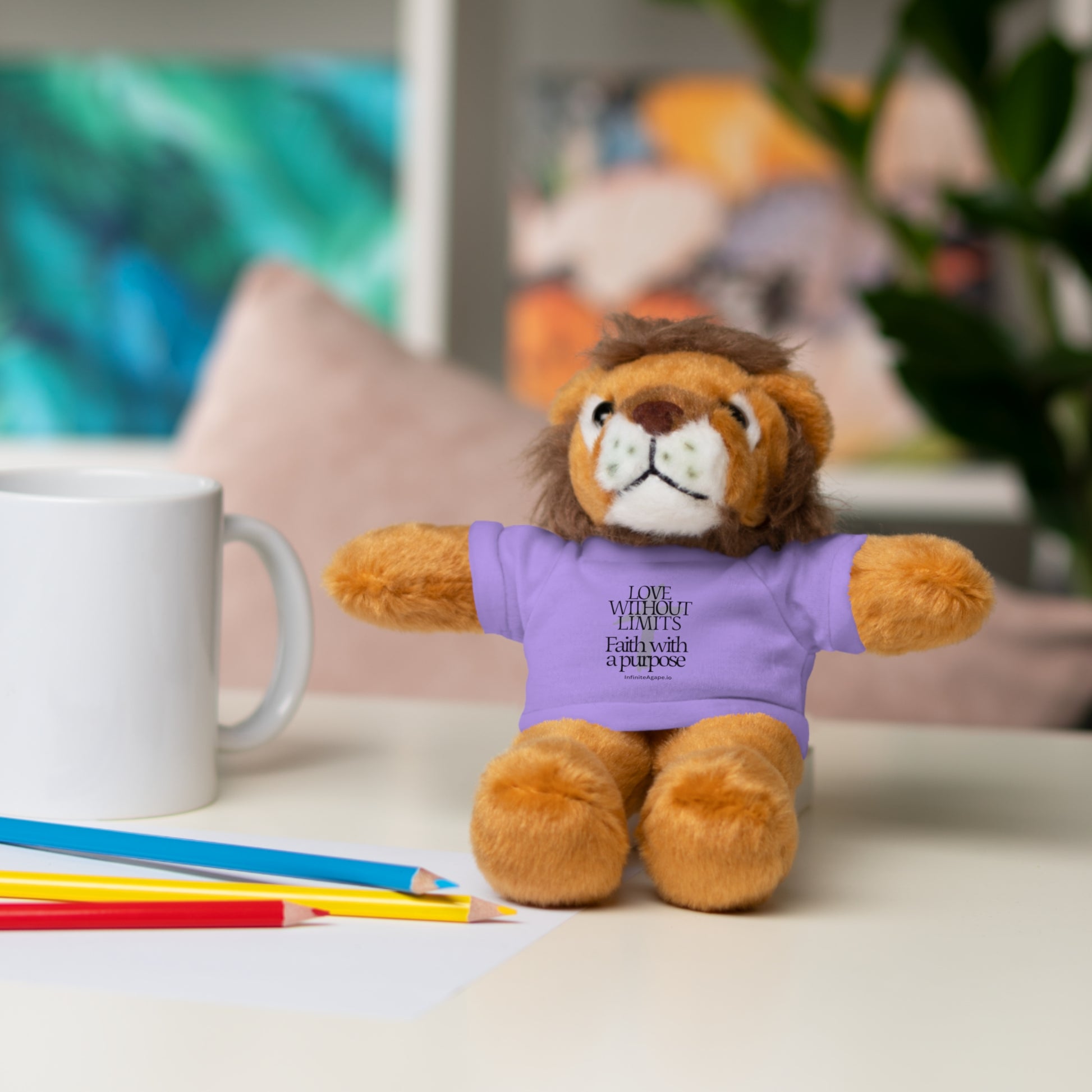 Stuffed Animal Toy with Inspirational Tee, Cuddle Buddy Gift, Faithful Teddy Bear, Nursery Decor, Children’s Adventure Companion