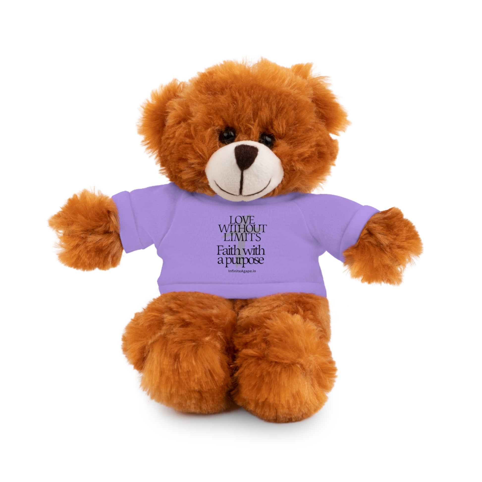 Stuffed Animal Toy with Inspirational Tee, Cuddle Buddy Gift, Faithful Teddy Bear, Nursery Decor, Children’s Adventure Companion