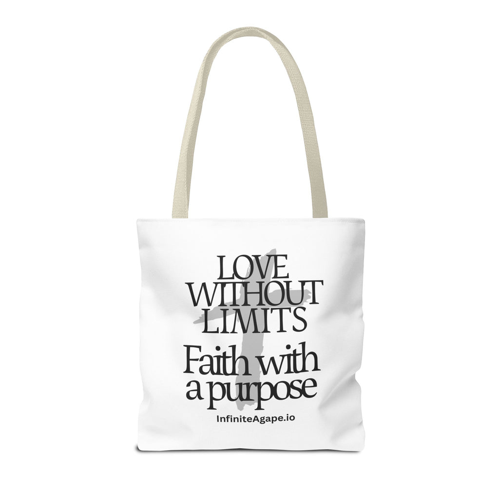 Faith-Inspired Tote Bag for Everyday Use, Love Without Limits Bag, Inspirational Gift, Christian Tote, Perfect for Shopping