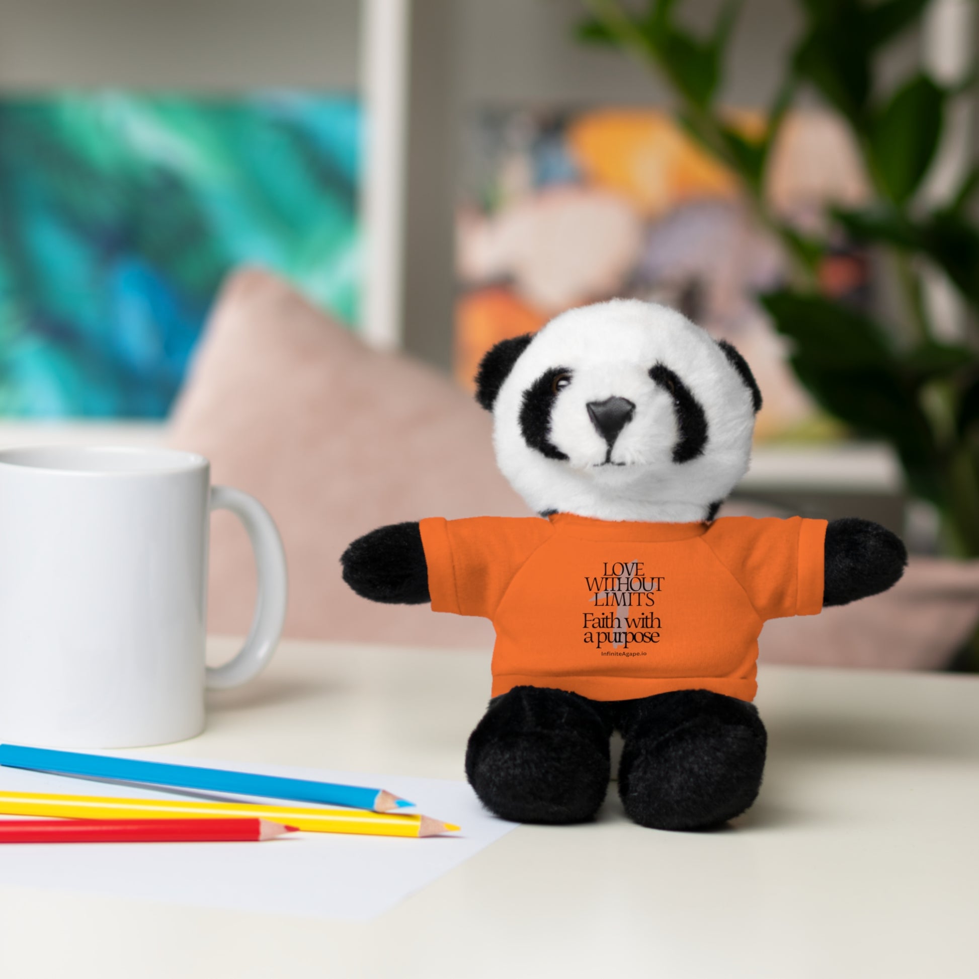 Stuffed Animal Toy with Inspirational Tee, Cuddle Buddy Gift, Faithful Teddy Bear, Nursery Decor, Children’s Adventure Companion