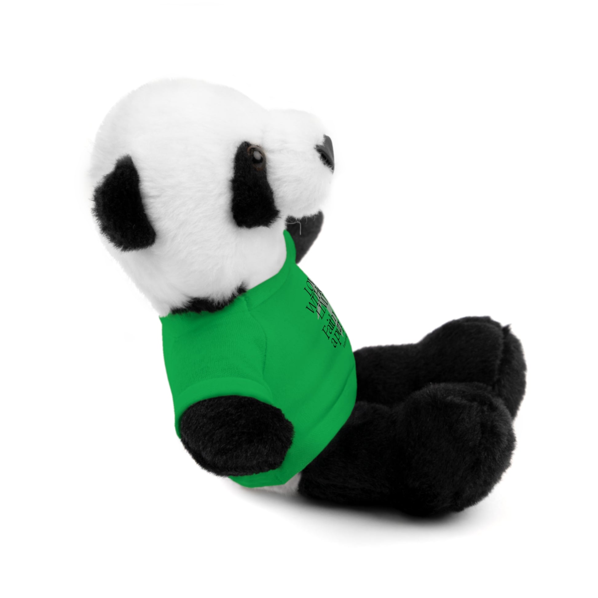Stuffed Animal Toy with Inspirational Tee, Cuddle Buddy Gift, Faithful Teddy Bear, Nursery Decor, Children’s Adventure Companion
