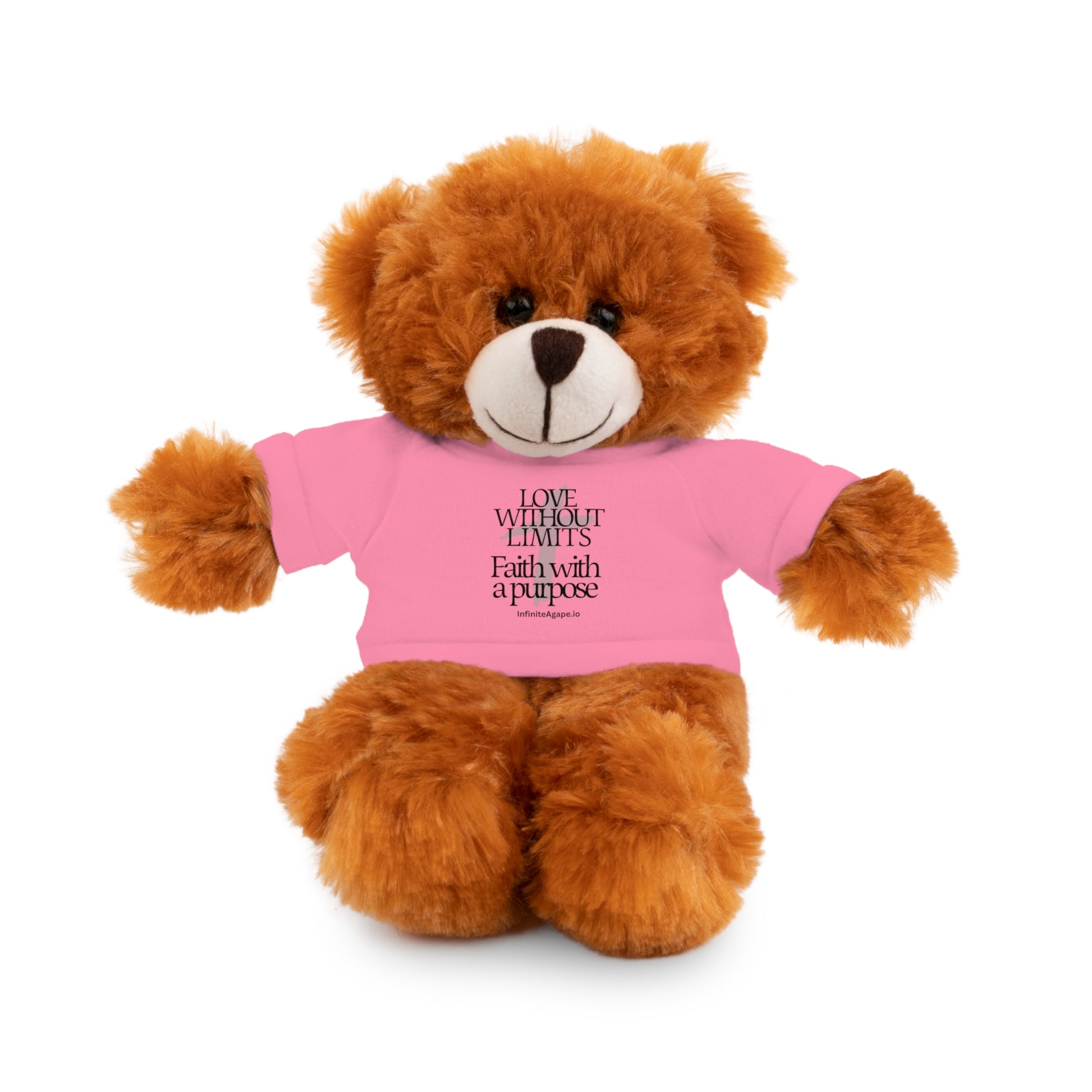 Stuffed Animal Toy with Inspirational Tee, Cuddle Buddy Gift, Faithful Teddy Bear, Nursery Decor, Children’s Adventure Companion