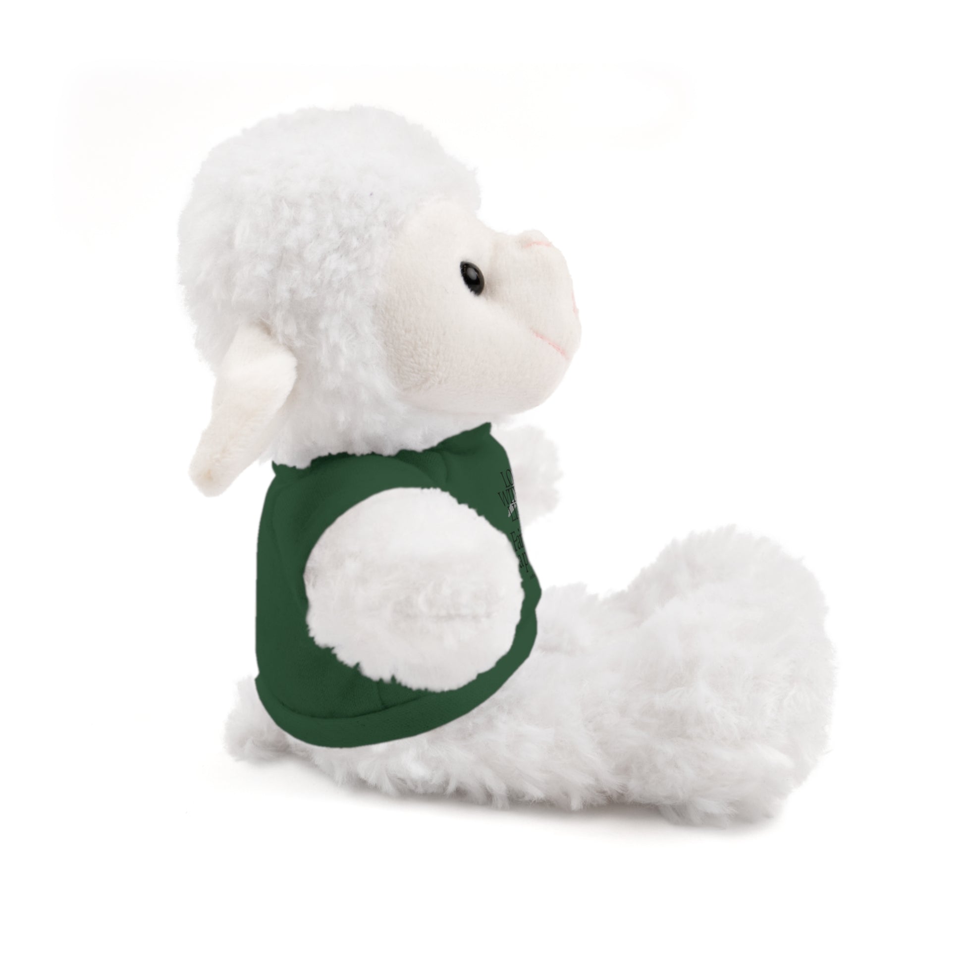 Stuffed Animal Toy with Inspirational Tee, Cuddle Buddy Gift, Faithful Teddy Bear, Nursery Decor, Children’s Adventure Companion