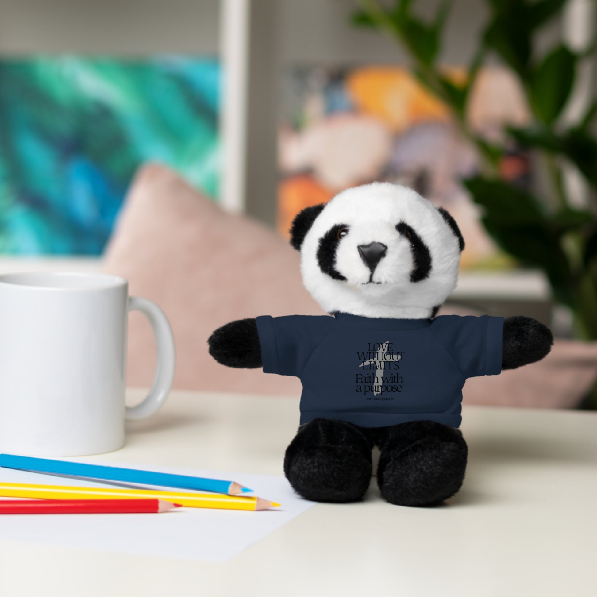 Stuffed Animal Toy with Inspirational Tee, Cuddle Buddy Gift, Faithful Teddy Bear, Nursery Decor, Children’s Adventure Companion