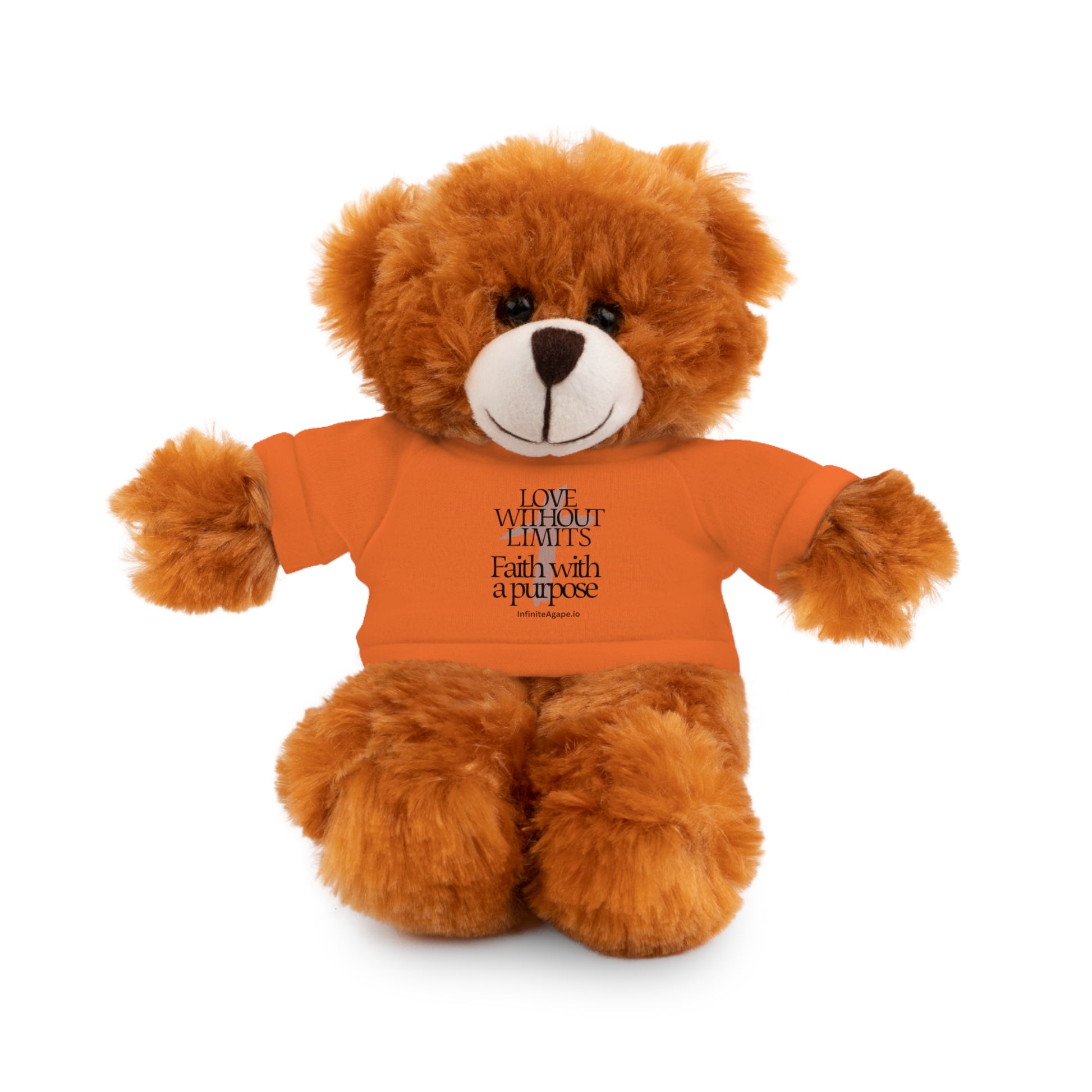 Stuffed Animal Toy with Inspirational Tee, Cuddle Buddy Gift, Faithful Teddy Bear, Nursery Decor, Children’s Adventure Companion
