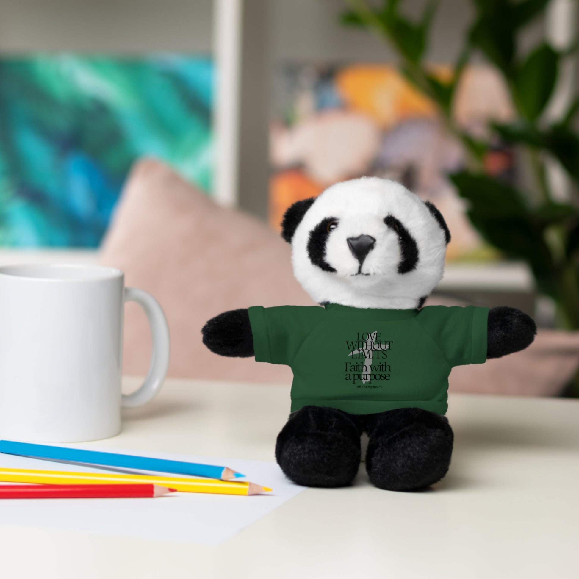 Stuffed Animal Toy with Inspirational Tee, Cuddle Buddy Gift, Faithful Teddy Bear, Nursery Decor, Children’s Adventure Companion