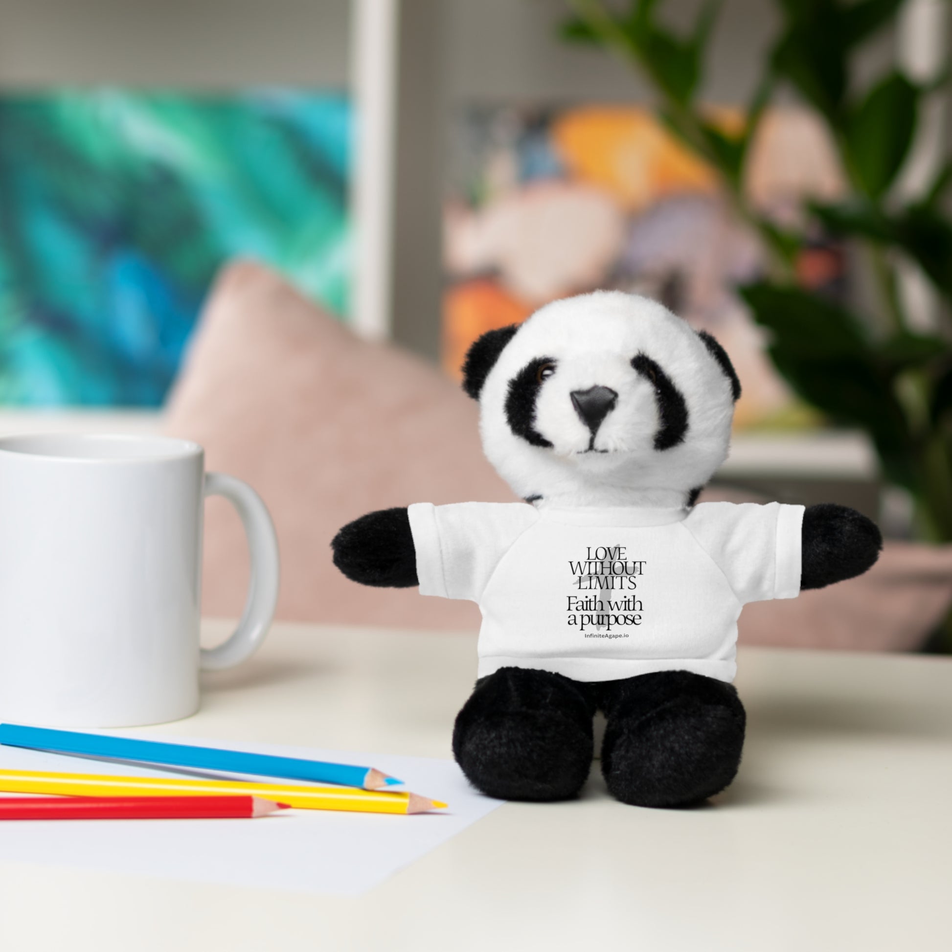 Stuffed Animal Toy with Inspirational Tee, Cuddle Buddy Gift, Faithful Teddy Bear, Nursery Decor, Children’s Adventure Companion